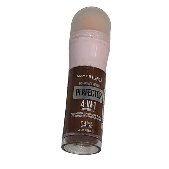 New Maybelline Age Rewind Perfector 4-in-1 Glow Foundation Makeup 04-Deep - Picture 2 of 6
